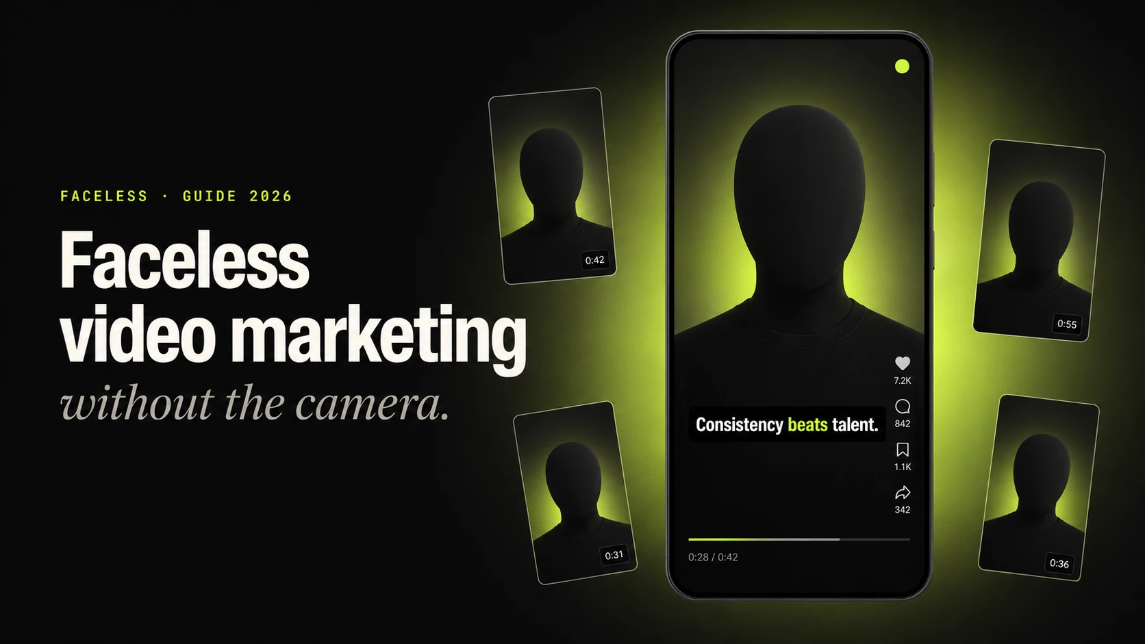 Grow your brand with faceless video marketing, no on-camera talent needed. AI tools, platform strategies, and retention tips for Shorts, TikTok and Reels.